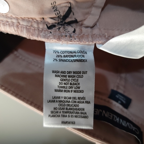 Calvin Klein Jeans NWT Rose Pink Cotton Blend High Rise Skinny Jeans - SIZE 4 - Picture 9 of 11